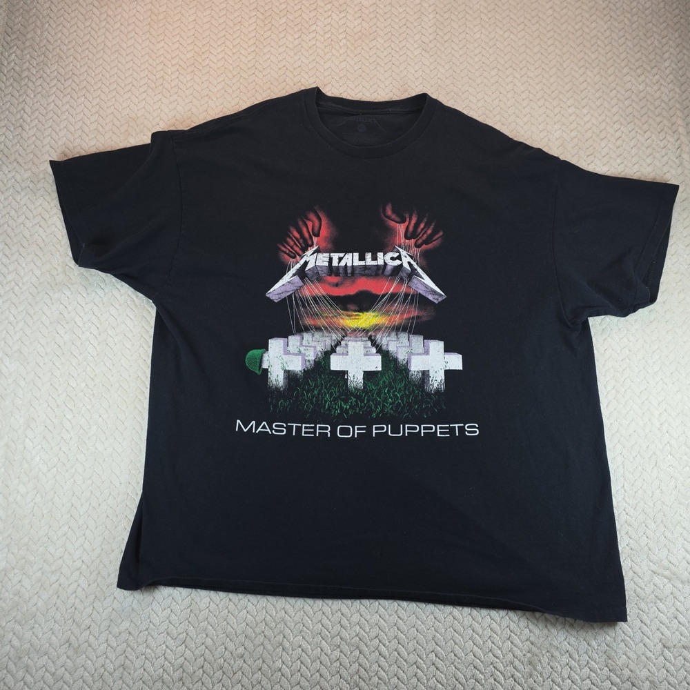 Metallica Master of Puppets Black Graphic T-Shirt Mens XXL Band Tee